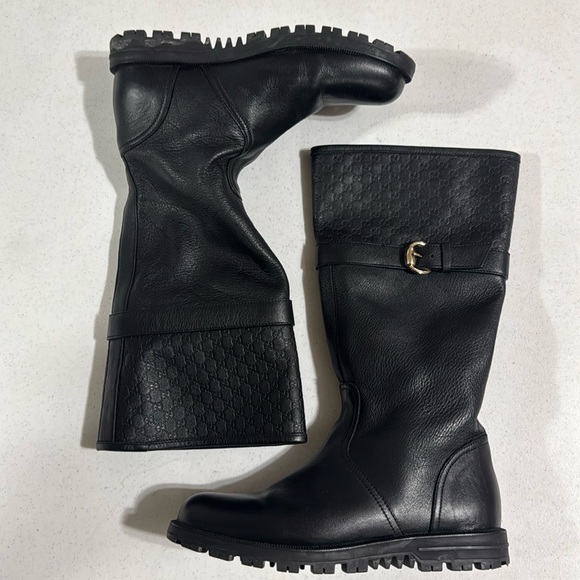 Gucci Boots Black GG Slip On Women’s Size 36 Authentic - Picture 2 of 12